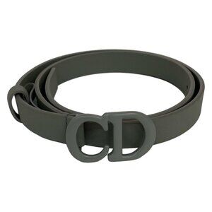 Dior Belt Gray CD Buckle Leather